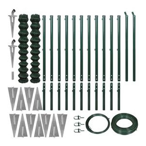 Set gard plasă de sârmă cu ancore țăruși 1,97 x 25 m verde
