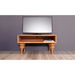 Comoda TV din lemn masiv de fag Parys RTV natural, l106xA45xH61 cm