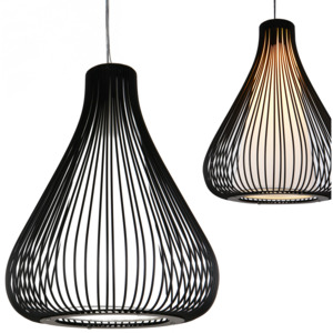 [lux.pro]® Lampa suspendata design decorativ – lampa plafon - negru/alb (1 x E27)