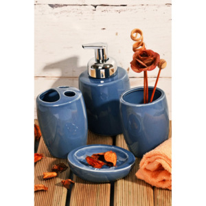 Set accesorii din ceramică pentru baie Stone, albastru