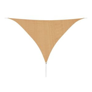 Pânză parasolar din HDPE triunghiulară, 5 x 5 x 5 m, bej