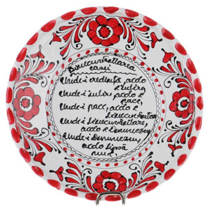 Farfurie "Binecuvantarea Casei" ceramica rosie de Corund 16 cm