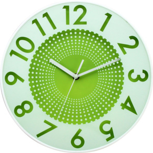 Ceas de perete: Infinit punctat (verde) - 30 cm