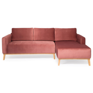 Canapea cu 3 locuri pe partea dreaptă Vivonita Milton Trend, roz pudră