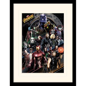Avengers Infinity War - Character Coloured Bands Afiș înrămat