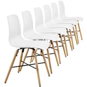 [en.casa]® Set 6 scaune design - 80 x 44,5cm - alb