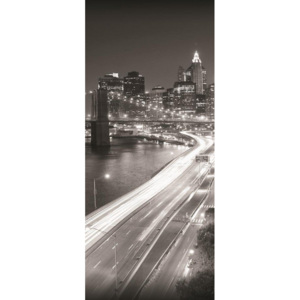 Fototapet: Brooklyn Bridge alb-negru (1) - 211x91 cm