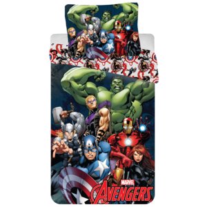 Lenjerie pat copii Avengers 2016, 2 piese, 140x200 cm, 70x90 cm