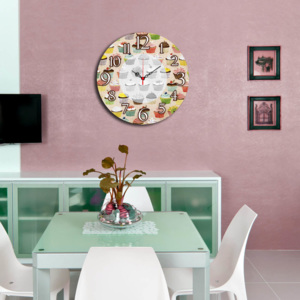 Ceas decorativ de perete din lemn Home Art, 238HMA3145, 40 cm, MDF