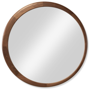 Oglindă cu ramă din lemn de nuc Wewood - Portuguese Joinery Luna, Ø 120 cm