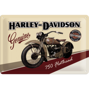 Placă metalică: Harley-Davidson Genuine (750 Flathead) - 20x30 cm