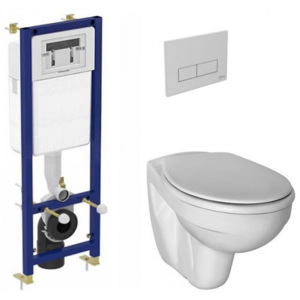 Set vas WC suspendat Ideal Standard Simplicity cu capac, rezervor incastrat si clapeta