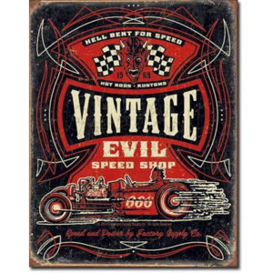 Placă metalică - Vintage Evil Speed Shop