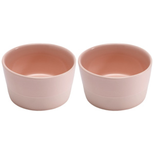 Set 2 boluri pentru copt din ceramică Ladelle Dipped, Ø 11 cm, roz pastel
