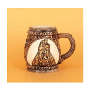 Halba ceramica cu tematica turistica - Vlad Tepes - Sighisoara. Se vinde la set de 6 bucati