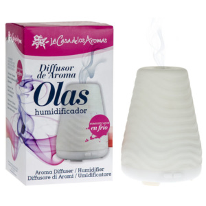 Umidificator si Difuzor de Aromaterapie Ultrasonic Lacasadelosaromas, Led Olas