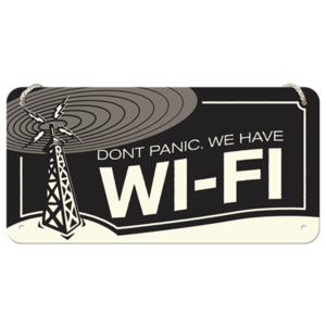 Nostalgic Art Placa metalica cu snur - Don't Panic. We Have Wi-Fi