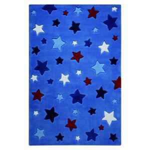 Covor Copii & Tineret Simple Stars, Acril, Albastru, 130x190