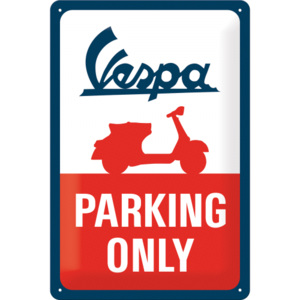Placă metalică: Vespa Parking Only - 30x20 cm