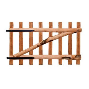 Poartă de gard simplă, din lemn de alun, 100 x 60 cm