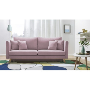 Canapea extensibilă cu 3 locuri Bobochic Triplo, roz
