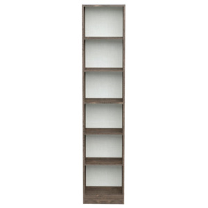 Bibliotecă cu 6 compartimente în decor de lemn de stejar închis Parisot Adrienne, lățime 41 cm