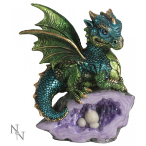 Statueta dragon Gardianul cuibului - verde 13 cm
