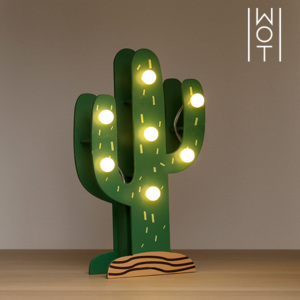 Cactus Decorativ din Lemn Wagon Trend (7 LED-uri)