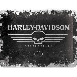 Placă metalică - Harley-Davidson Skull