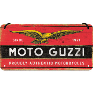 Placa metalica cu snur: Moto Guzzi - 10x20 cm