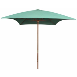 Umbrelă de soare cu stâlp de lemn 200x300 cm, verde