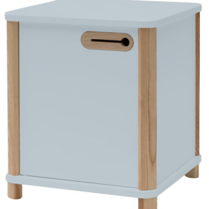 Cabinet din MDF si lemn de frasin, cu 1 usa "Ashme" Light Grey, l42xA42xH48 cm