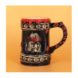 Halba ceramica cu tematica turistica - Dracula - Bran - Vlad Tepes - Transilvania. Se vinde la set de 6 bucati