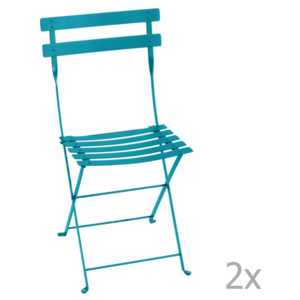 Set 2 scaune grădină pliabile Fermob Bistro, albastru