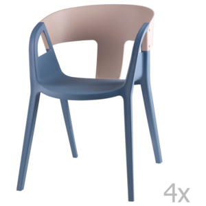 Set 4 scaune sømcasa Willa, gri albastru