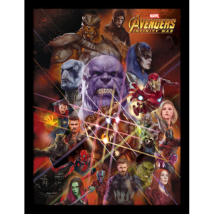 Avengers Infinity War - Gauntlet Character Collage Afiș înrămat