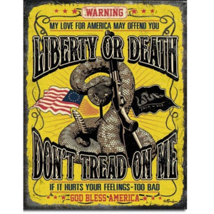 Don't Tread On Me - Warning Placă metalică, (30 x 42 cm)