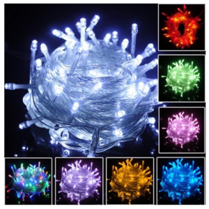 Instalatie Pom Craciun 100 LED-uri Diverse Culori Fir Transparent