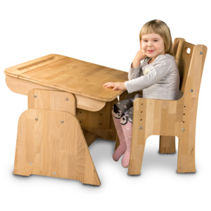 Masa de birou din lemn de fag, Ecodesk, L70xl55h46 cm