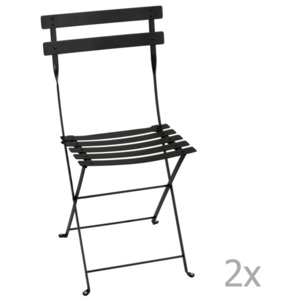 Set 2 scaune grădină pliabile Fermob Bistro, negru