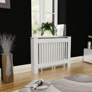 Dulap mască pentru calorifer, 112 cm, MDF alb