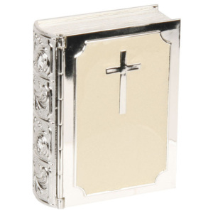 Juliana silverplated & Cream Epoxi Trinket Box - Biblia