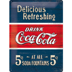 Placă metalică - Coca-Cola (Delicious Refreshing)
