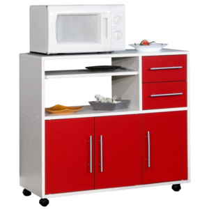 Sistem depozitare pentru bucătărie cu rafturi Symbiosis Marius, roșu - alb