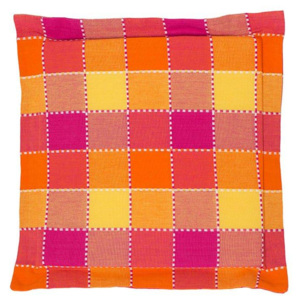 Pernă pentru scaune Indie cu tiv decorativ cub portocaliu 38 x 38 cm