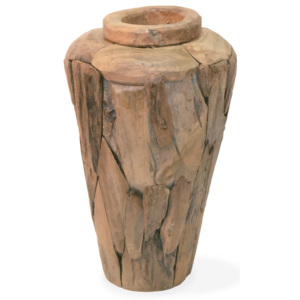 Vază din lemn de tec Moycor Erosi Pieces