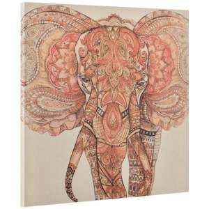 [art.work] Fotografie de perete decorativa - elefant Model 3- imprimat panza in, cu rama ascunsa - 90x90x3,8cm