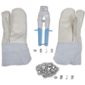 Set accesorii NATO pentru sârmă ghimpată cu clește, mănuși & 200 cleme