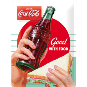 Placă metalică - Coca-Cola (Good with Food)