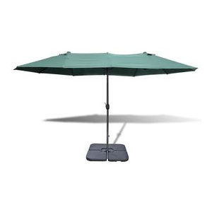 Umbrelă cu bază portabilă, 2,7 x 4,6 m, aluminiu, Verde